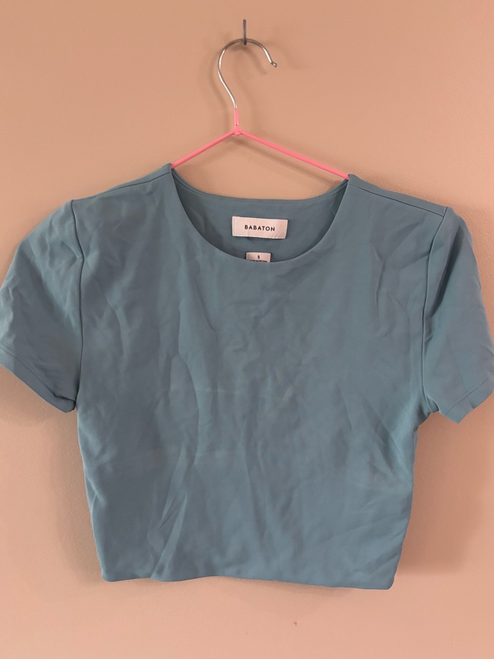 Babaton contour Blue Cropped Crewneck Top